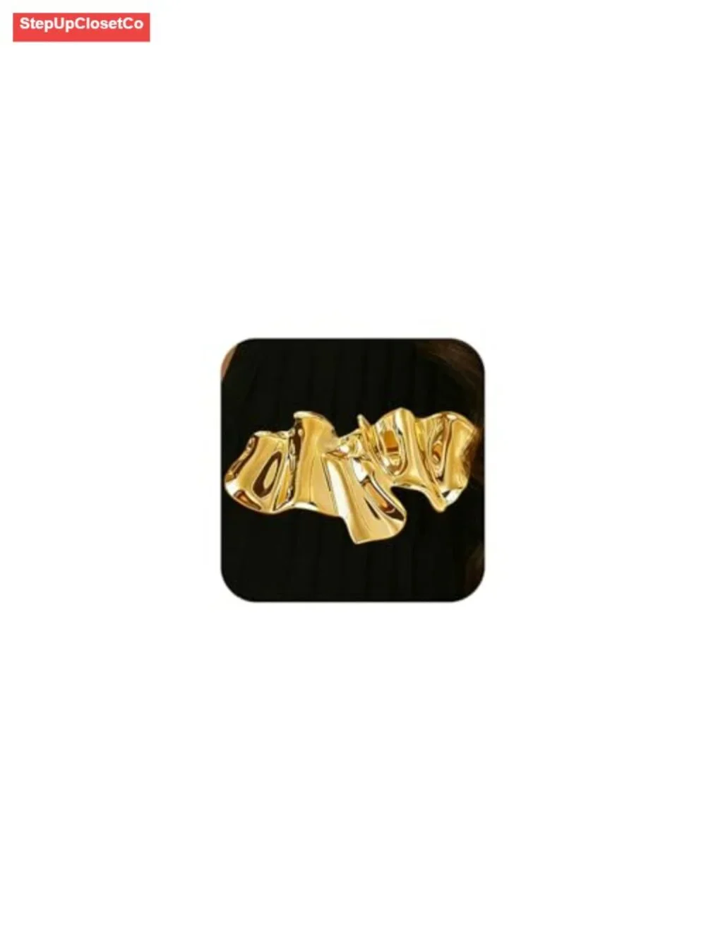 Chunky Pleated Leaf Brooch Pin, Y2K Trendy Lapel Jewelry for Women, 2.56in, Non